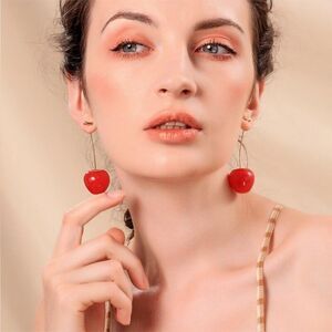 Cherry Gold Plated Drop Earrings